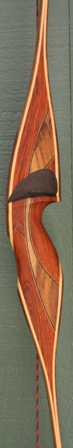 Cocobolo/Myrtle flare riser with leopard myrtle veneer with bamboo core with micarta tips